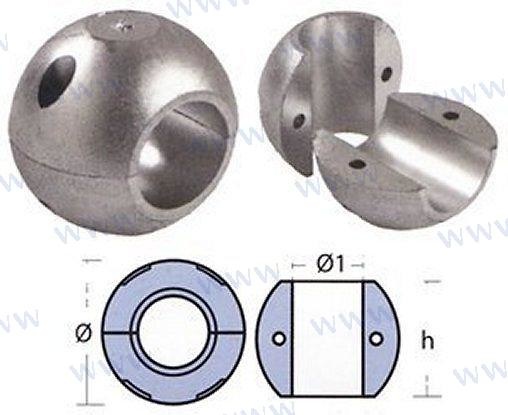 ÁNODO DE EJE COLLARIN CORTO ZINC 25mm 