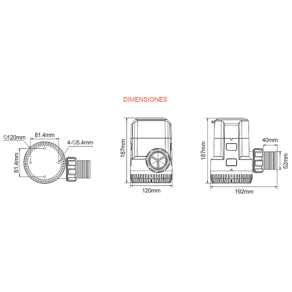 Bomba de achique SERIE 13A 3000 GPH 12V 