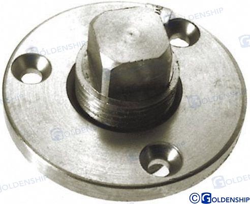 CONDUCTO DESAGUE (50,8mm) con tapon roscado.INOX.Stainless Steel AISI 316 cast flange and plug. Ombrinale In Acciaio inox 316. 