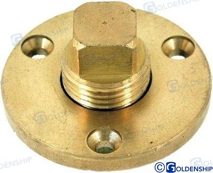 CONDUCTO DESAGUE (50,8mm) con tapon roscado.Laton pulido. Brass cast flange and plug. Ombrinale In Ottone. (PACK DE 2) 