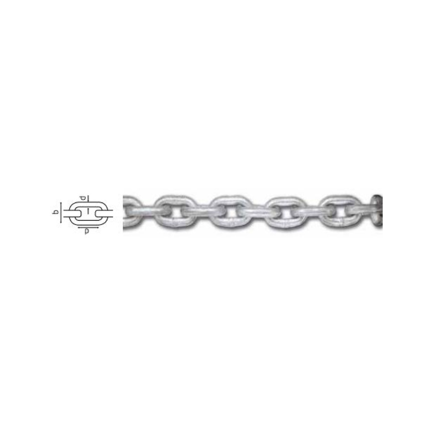 Cadena Calibrada de Acero Galvanizado MEDIDAS 6mm hasta 8mm 