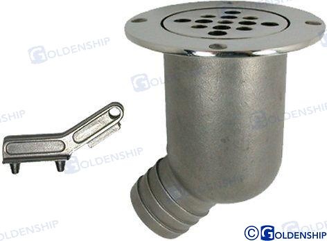 DESAGUE BAÑERA 45 INOX. C/VALVULA Fabricado en acero inox AISI-316. Con bola de bloqueo interna 