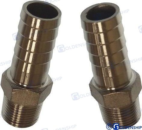 ENTRONQUE 1/2 20 INOX Fabricado en acero inox AISI-316/nipple/portagomma maschio (PACK DE 3) 