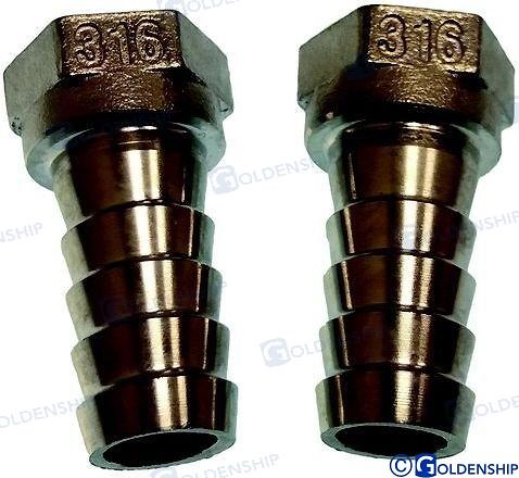 ENTRONQUE HEMBRA INOX 3/8 - 15 (PACK 2)/female hose adapter/portagomma femmina. (PACK DE 2) 