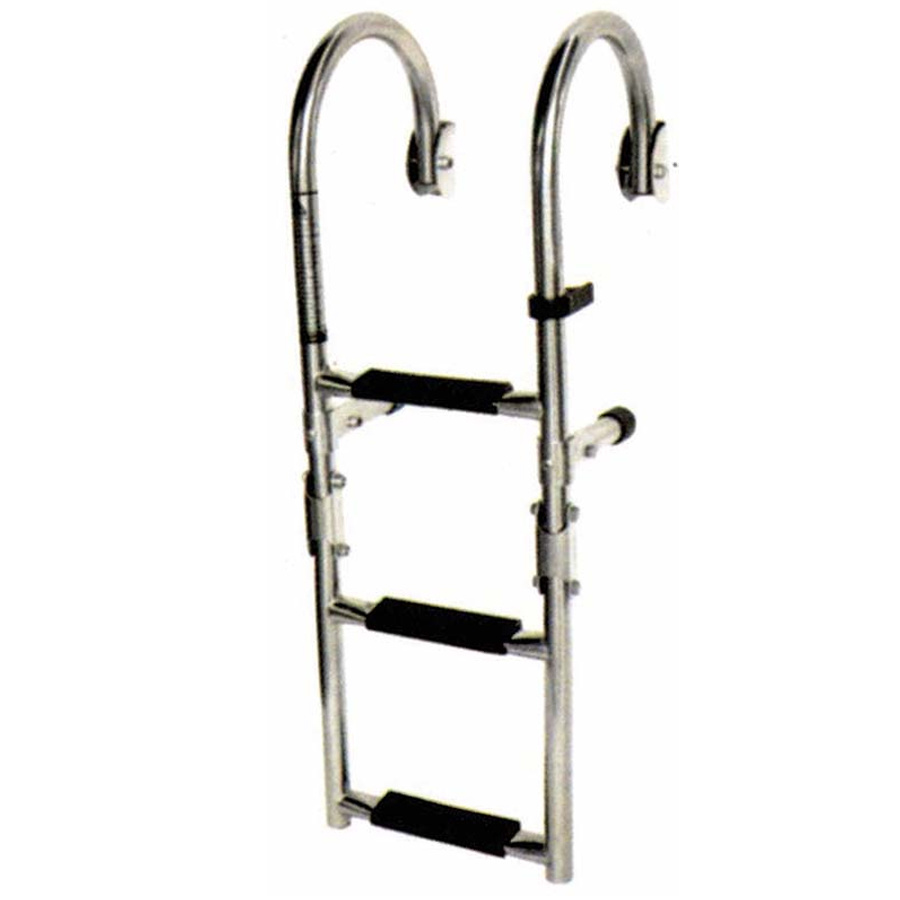 ESCALERA BAÑO INOXIDABLE AISI 316 PEGABLE PARA BARCO 910mm 4 PELDAÑOS 