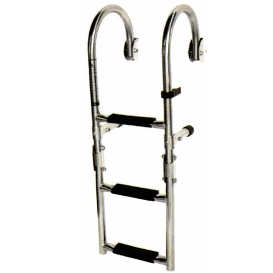 ESCALERA INOXIDABLE AISI 316 PEGABLE PARA BARCO 670mm de 3 PELDAÑOS 