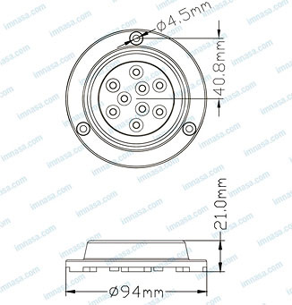 LUZ SUMERGIBLE REDONDO LED SUPERFICIE INOXIDABLE 10-30 