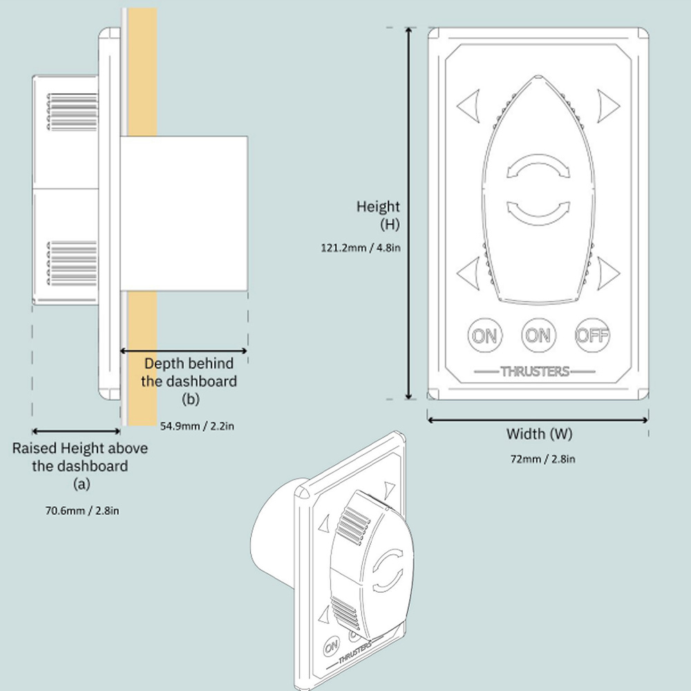 PANEL CONTROL PROA + POPA 12/24V SLEIPNER 