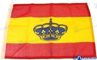 BANDERA ESPAÑOLA 20X30 C/CORONA/Spanish flag/ Bandiera Spagniola (Pack 4)