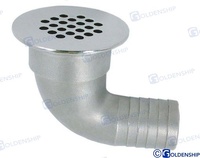 DESAGÜE BAÑERA 90º 1 1/2" Acero Inox 316,Drain Grate 90, Scarico a mare 90.SS316.