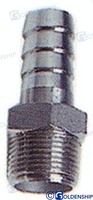 ENTRONQUE 1 1/2"  40mm INOX  Fabricado en acero inox AISI-316/nipple/portagomma maschio