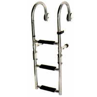 ESCALERA BAÑO INOXIDABLE AISI 316 PEGABLE PARA BARCO 910mm 4 PELDAÑOS