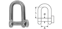 GRILLETE RECTO TORNILLO INOXIDABLE AISI 316  Ø 22