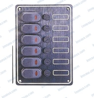 PANEL ELECTRICO ALUMINIO 6 BOTONES 5-1/4" NEGRO