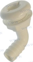 PASACASCOS 90º PARA MANGUERAS DE 38MM Thrue hull for hose 38mm in White plastic,Passacafo90  38mm in plastica bianca 