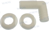 PASACASCOS 90º RULE 19MM (PACK DE 2) /3/4" plastico blanco,para las bombas RULE. Thrue hull for hose 19mm/3/4" in White plastic,Passacafo90  19mm/3/4" in plastica bianca 